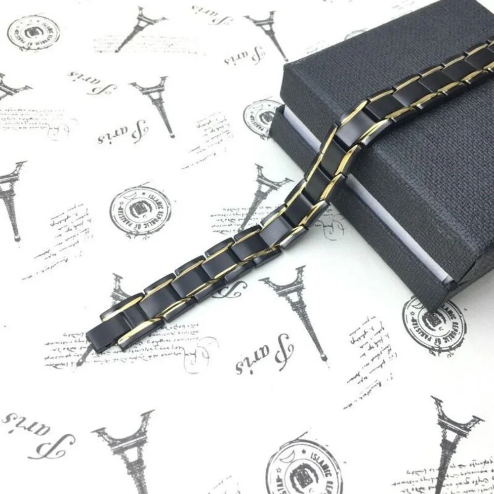 Titanium Magnetic Ion Therapy Lymphatic Health Chain Link Bracelet Weight Loss
